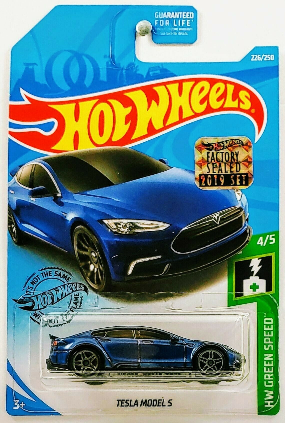 Hot Wheels 2019 - Collector # 226/250 - Tesla Model S - USA Factory Sticker