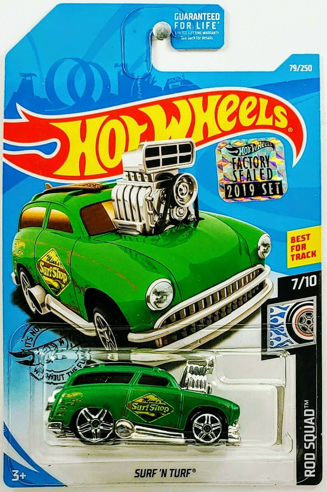 Hot Wheels 2019 - Collector # 079/250 - Surf 'N Turf - USA Factory Sticker