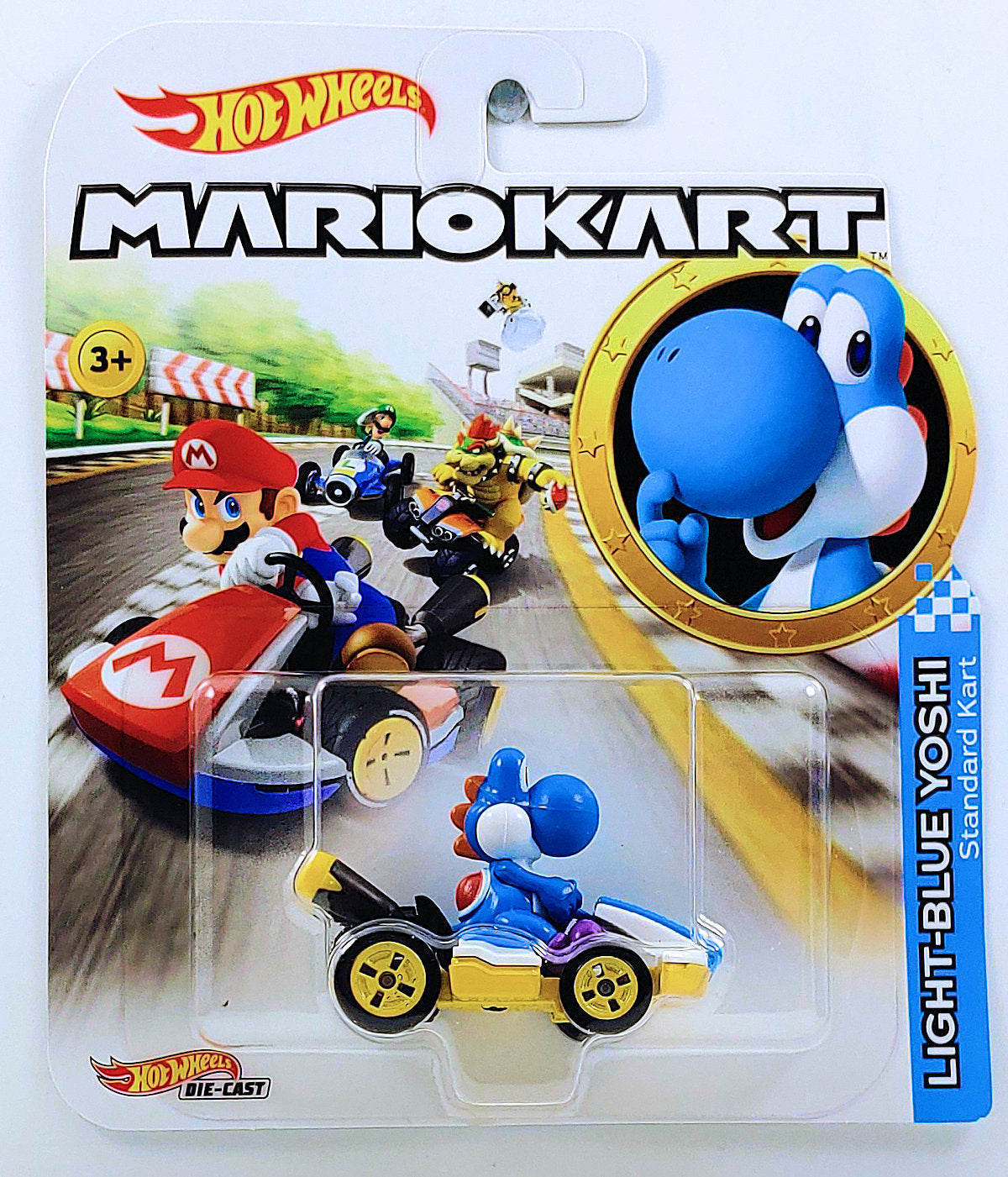 Hot Wheels 2019 - Mariokart # GBG35 - Light-Blue Yoshi / Standard Kart