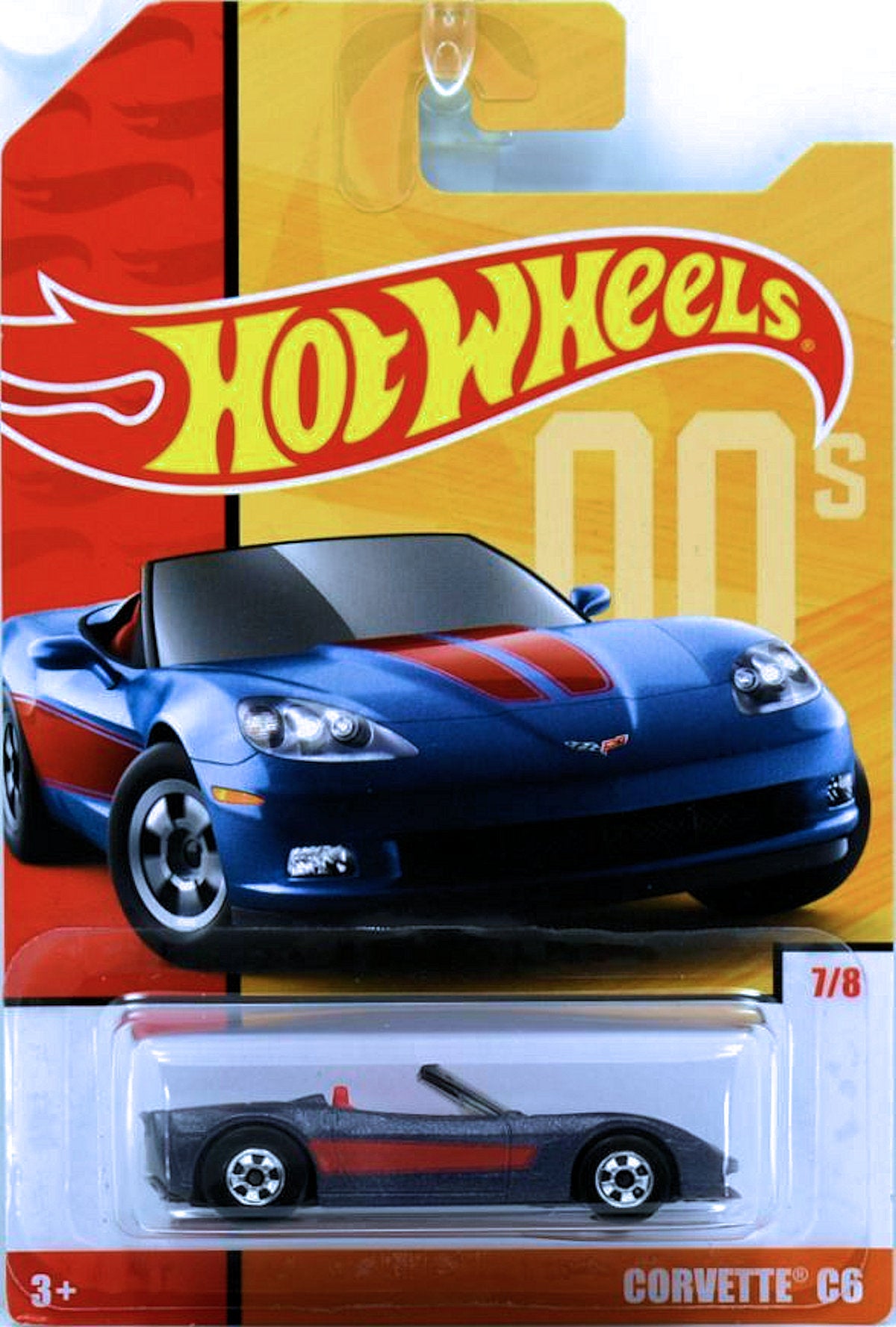 Hot Wheels 2019 - Retro Throwback '00s # 7/8 - Corvette C6 - Metallic Dark Gray - Basic Wheels - Target Exclusive