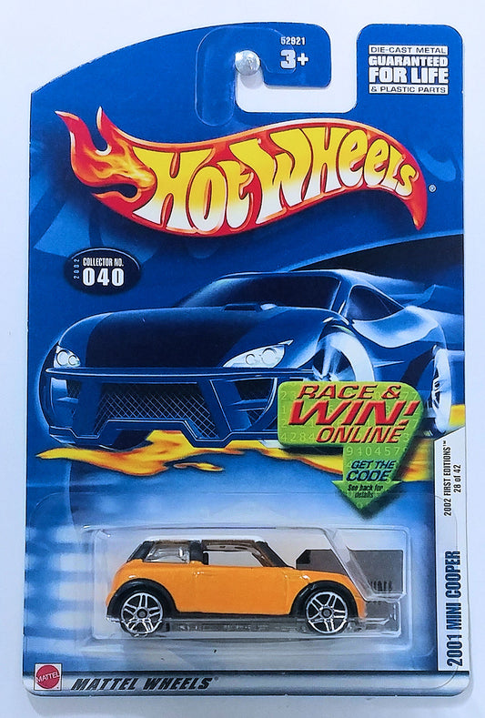 Hot Wheels 2002 - Collector # 040/240 - First Editions 28/42 - 2001 Mini Cooper - Yellow - PR5s