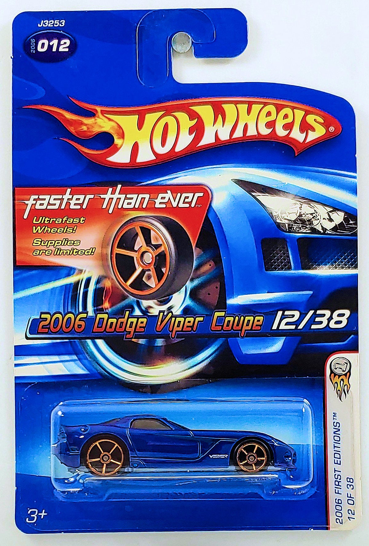 Hot Wheels 2006 - Collector # 012/218 - First Editions 12/38 - 2006 Dodge Viper Coupe - Metallic Blue - FTE Wheels