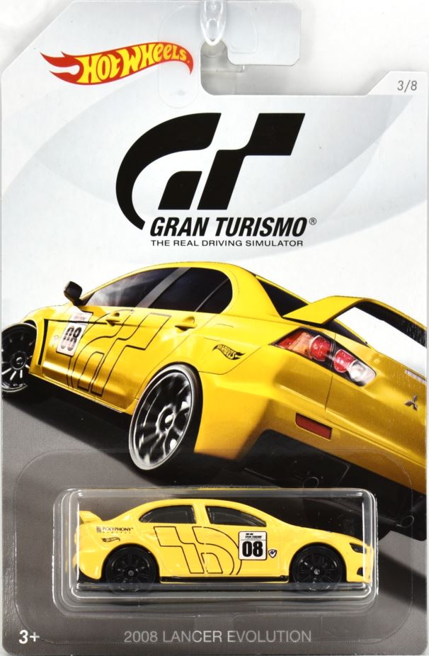 Hot Wheels 2018 - Gran Turismo Series 3/8 - 2008 Lancer Evolution - Yellow - 10 Spoke Wheels