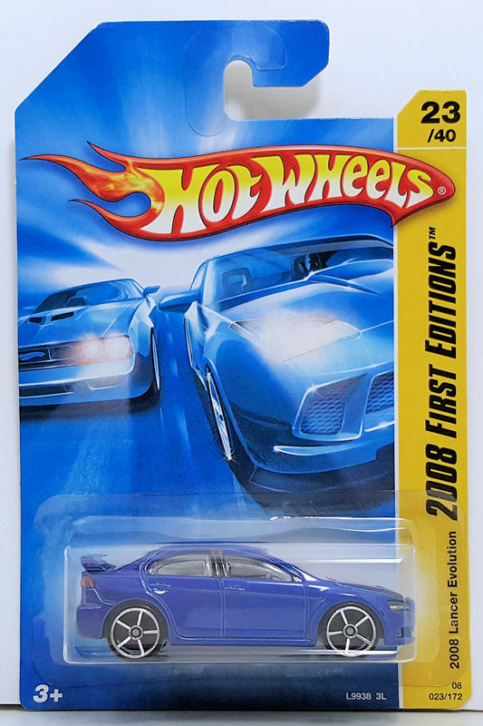 Hot Wheels 2008 - Collector # 023/172 - First Editions 23/40 - 2008 Lancer Evolution - Blue - OH5Sp - IC