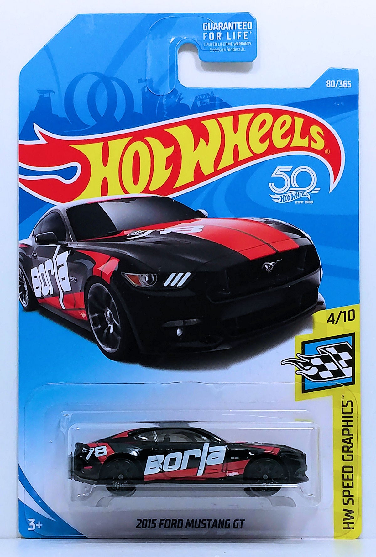 Hot Wheels 2018 - Collector #  080/365 - HW Speed Graphics 4/10 - 2015 Ford Mustang GT - Black - Borla