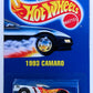 Hot Wheels 1994 - Collector # 242 - 1993 Camaro - Metal Flake Dark Blue - BW Wheels - Long Exhaust - White Interior - Name on Roof