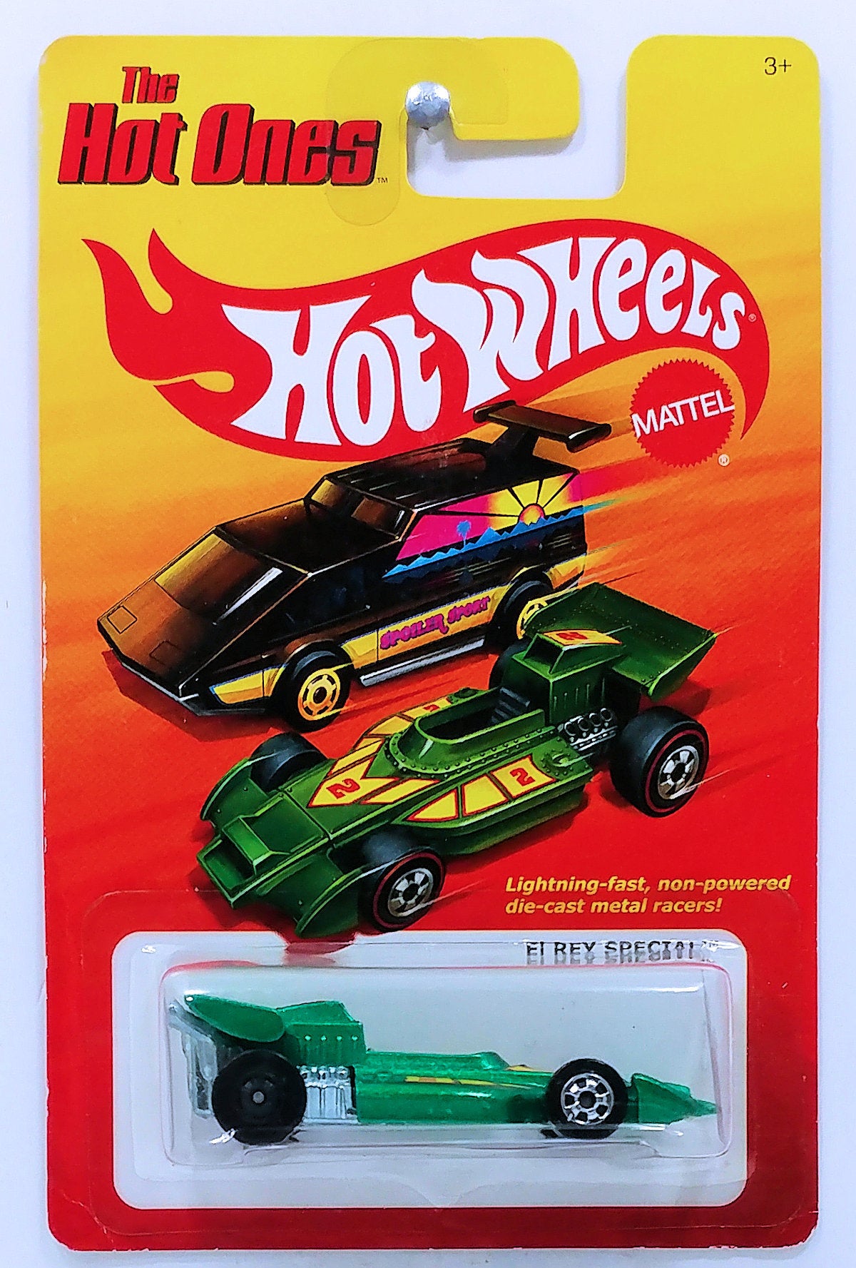 Hot Wheels 2011 - The Hot Ones - El Rey Special - Green - Lightning Fast Metal Racers - Rear Wheel has NO Chrome - ERROR