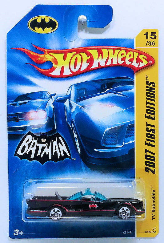 Hot Wheels 2007 - Collector # 015/156 - First Editions 15/36 - TV Batmobile - Black - Smooth Grille - IC