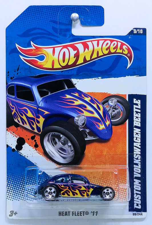 Hot Wheels 2011 - Collector # 099/244 - Heat Fleet 9/10 - Custom Volkswagen Beetle - Blue