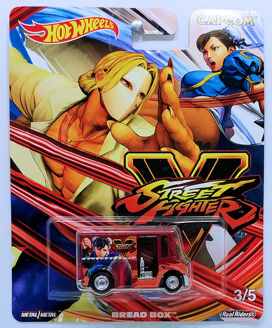 Hot Wheels 2018 - Pop Culture / Capcom / Street Fighter V # 3/5 - Bread Box - Red / Vega & Chun-Li - Metal/Metal & Real Riders