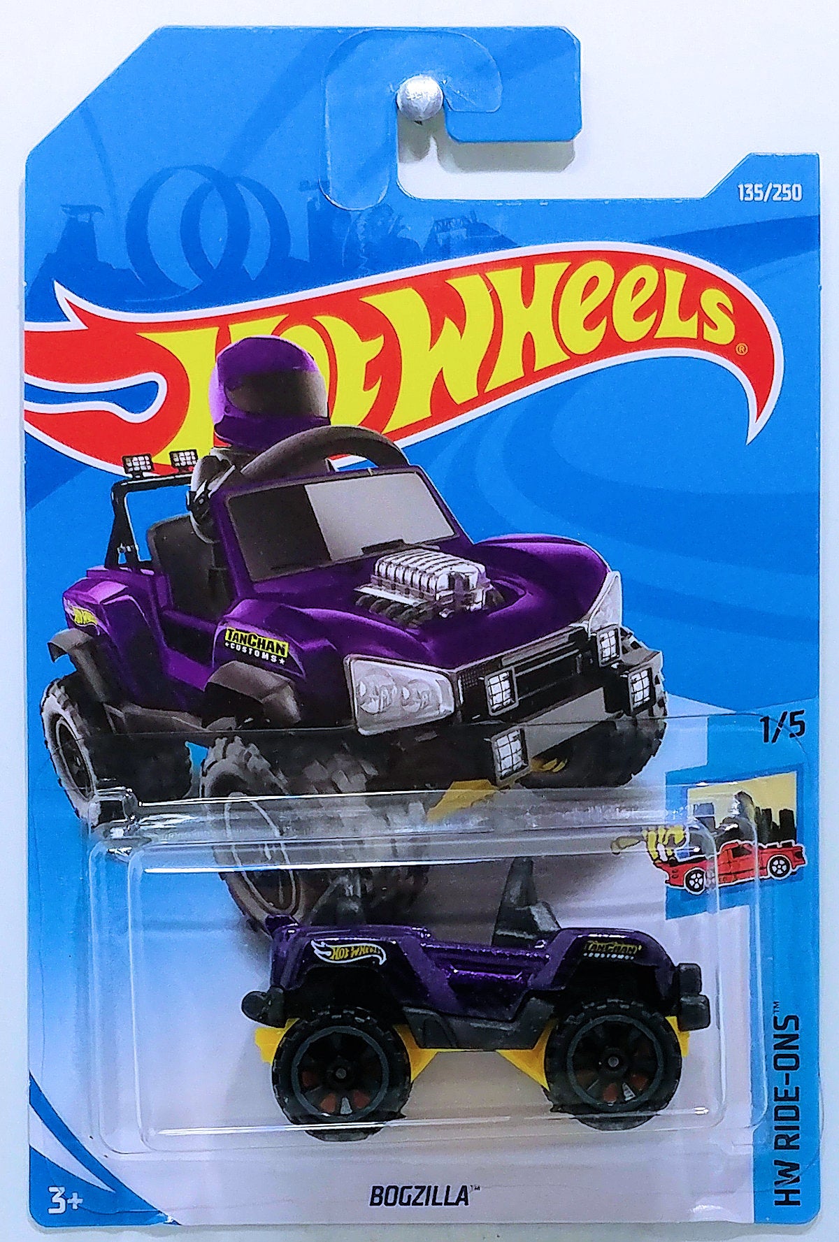 Hot Wheels 2019 - Collector # 135/250 - HW Ride-Ons 1/5 - Bogzilla - Purple - IC