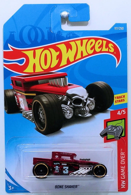 Hot Wheels 2019 - Collector # 117/250 - HW Game Over 4/5 - Bone Shaker - Dark Red  - IC