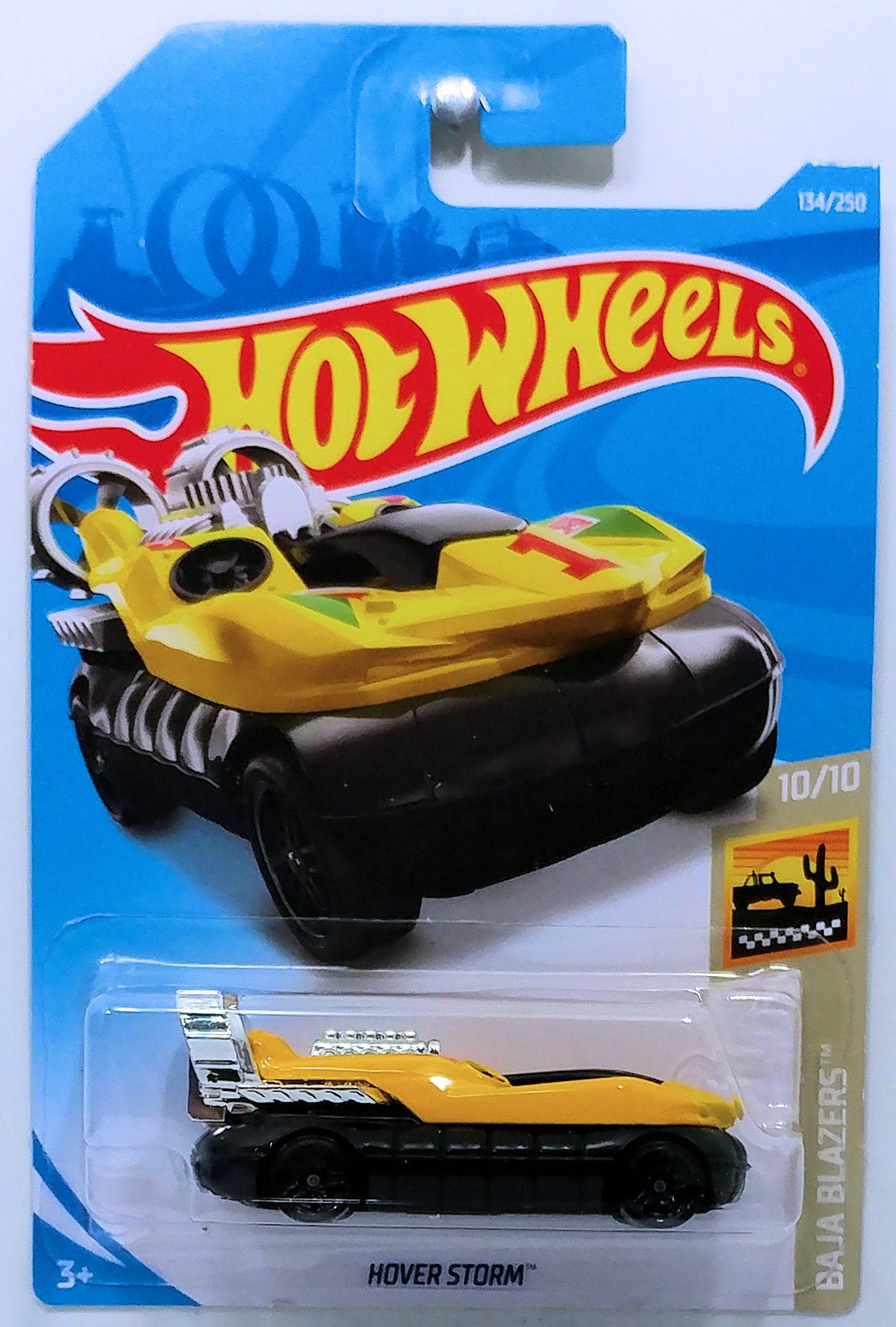 Hot Wheels 2019 - Collector # 134/250 - Baja Blazers 10/10 - Hover Storm - Yellow  - IC