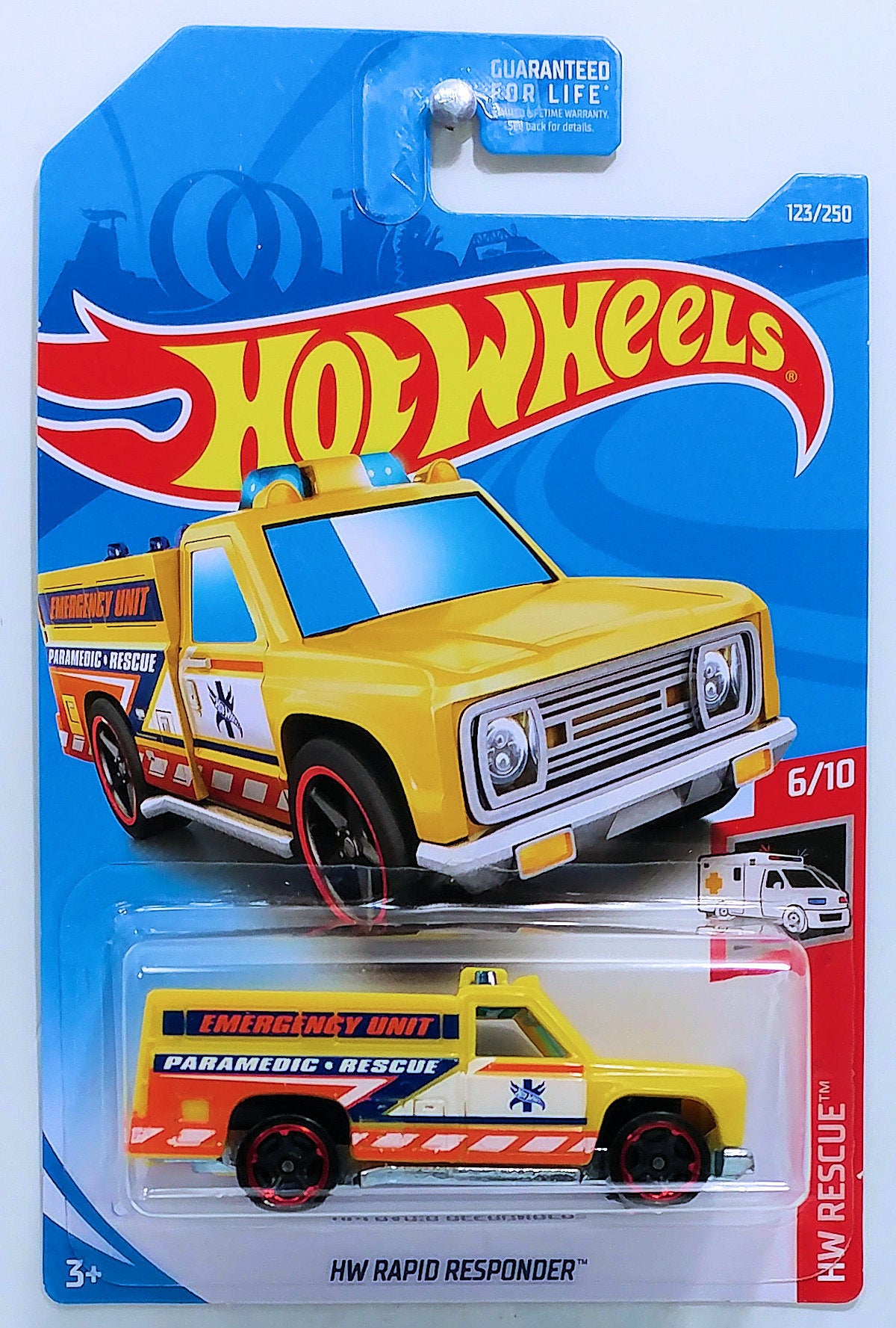 Hot Wheels 2019 - Collector # 123/250 - HW Rescue 6/10 - HW Rapid Responder - Yellow
