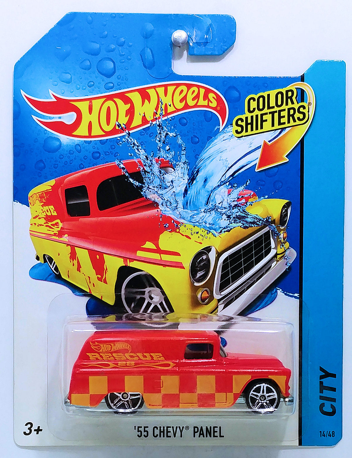 Hot Wheels 2014 - Color Shifters - City 14/48 - '55 Chevy Panel - Orange & Yellow