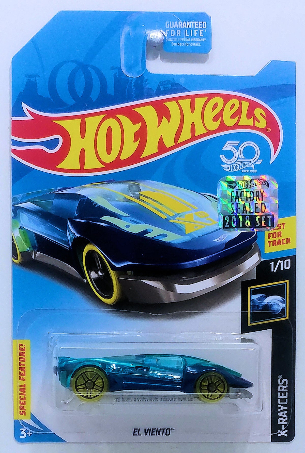 Hot Wheels 2018 - Treasure Hunts - X-Raycers 1/10 - El Viento - Blue & Transparent Blue - FSC