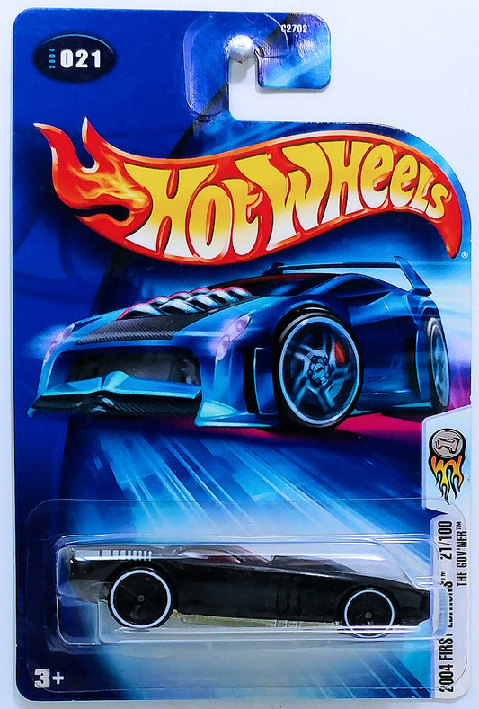 Hot Wheels 2004 - Collector # 021/212 - First Editions 21/100 - The Gov'ner - Matte Black / Red Windows / Side Tampos / Thin WW Tires / No Taillights- USA '04 Card - MPN C2702 - Variation # 3