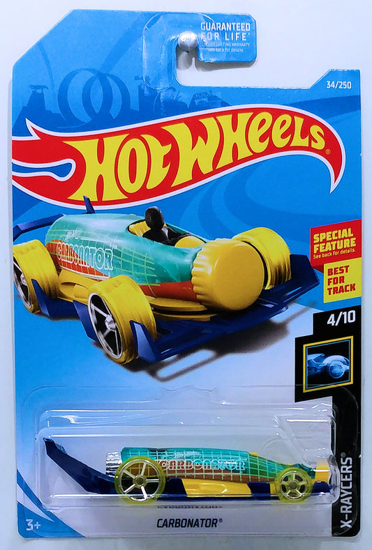 Hot Wheels 2019 - Collector # 034/250 - X-Raycers # 4/10 - Carbonator - Transparent Aquamarine
