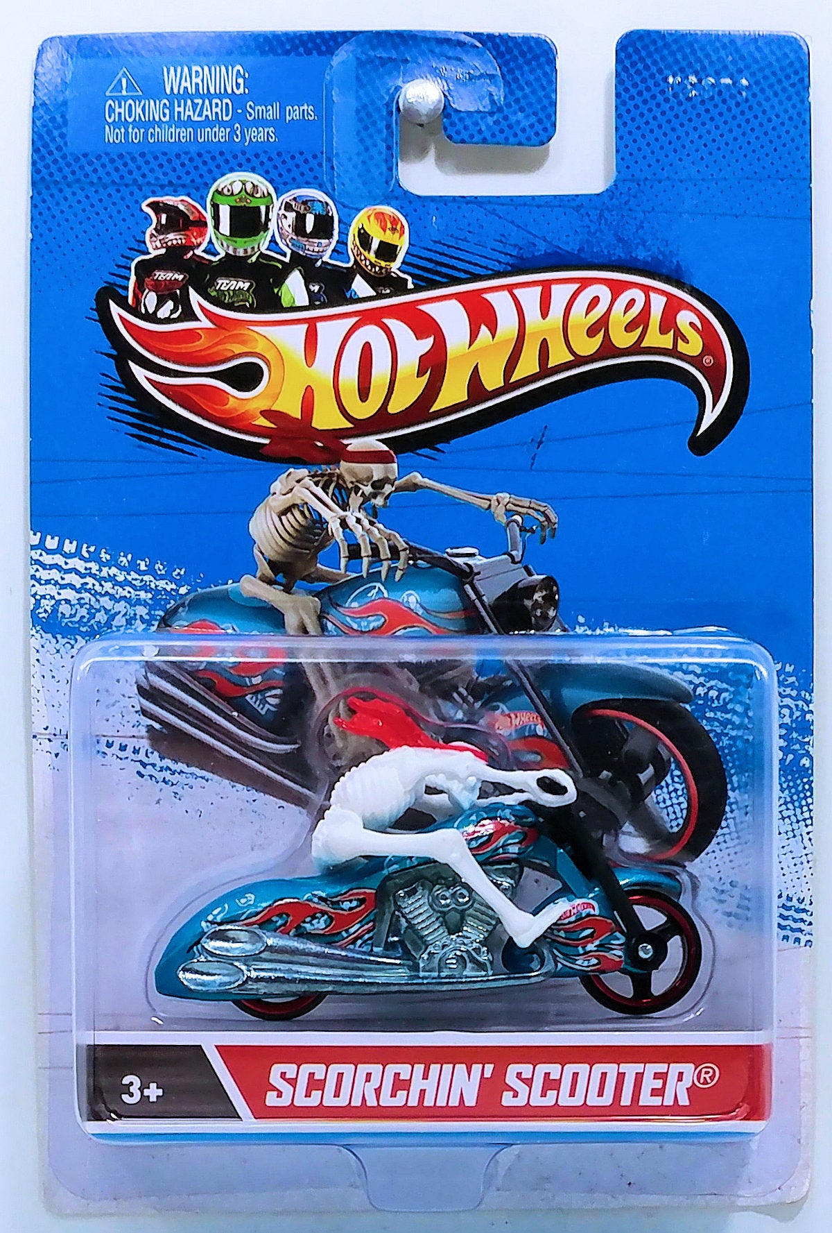 Hot Wheels 2012 - Motor Cycles - Scorchin' Scooter - Light Blue - Removable Rider - USA