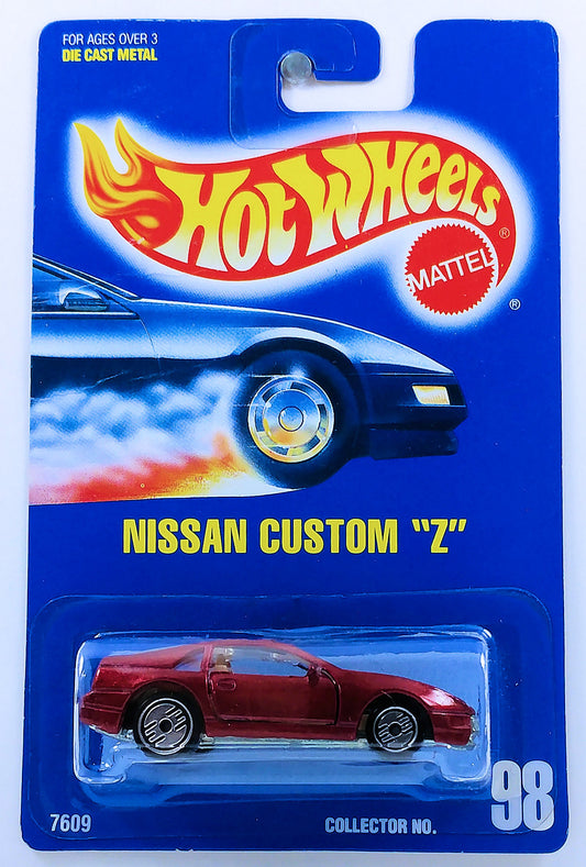 Hot Wheels 1990 - Collector # 098 - Nissan Custom 'Z' - Metallic Red - UH Wheels