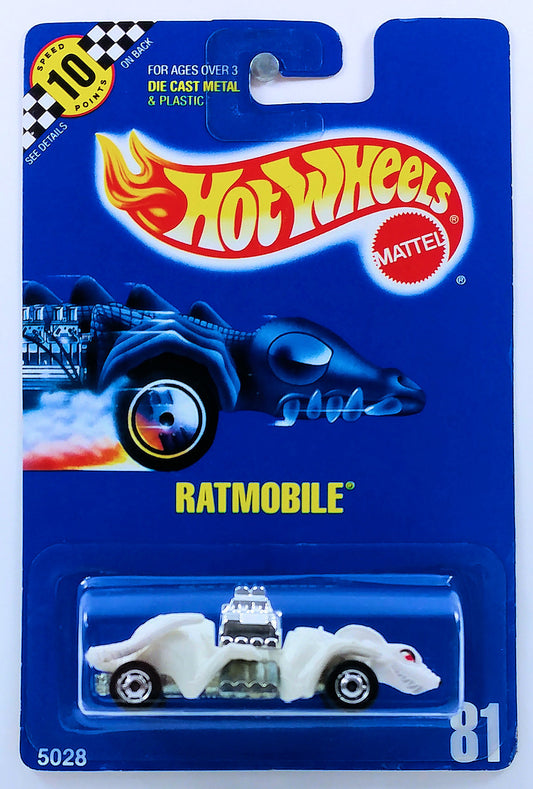 Hot Wheels 1990 - Collector # 081 - Ratmobile - White - Hot Ones Wheels