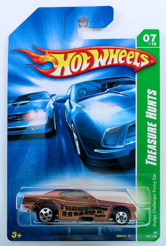 Hot Wheels 2008 - Collector # 167/196 - Treasure Hunts 7/12 - Dodge Challenger Funny Car - Brown - USA