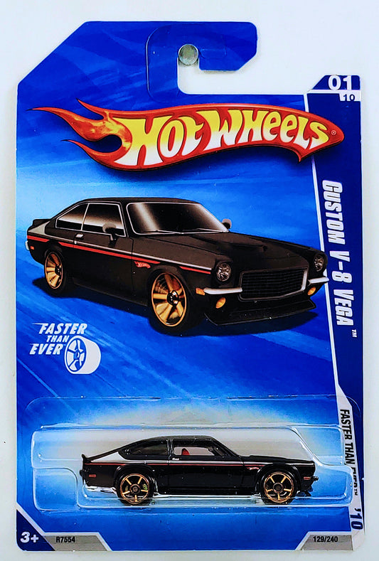 Hot Wheels 2010 - Collector # 129/240 - Faster Than Ever 01/10 - Custom V-8 Vega - Black - FTE Wheels - Walmart Exclusive