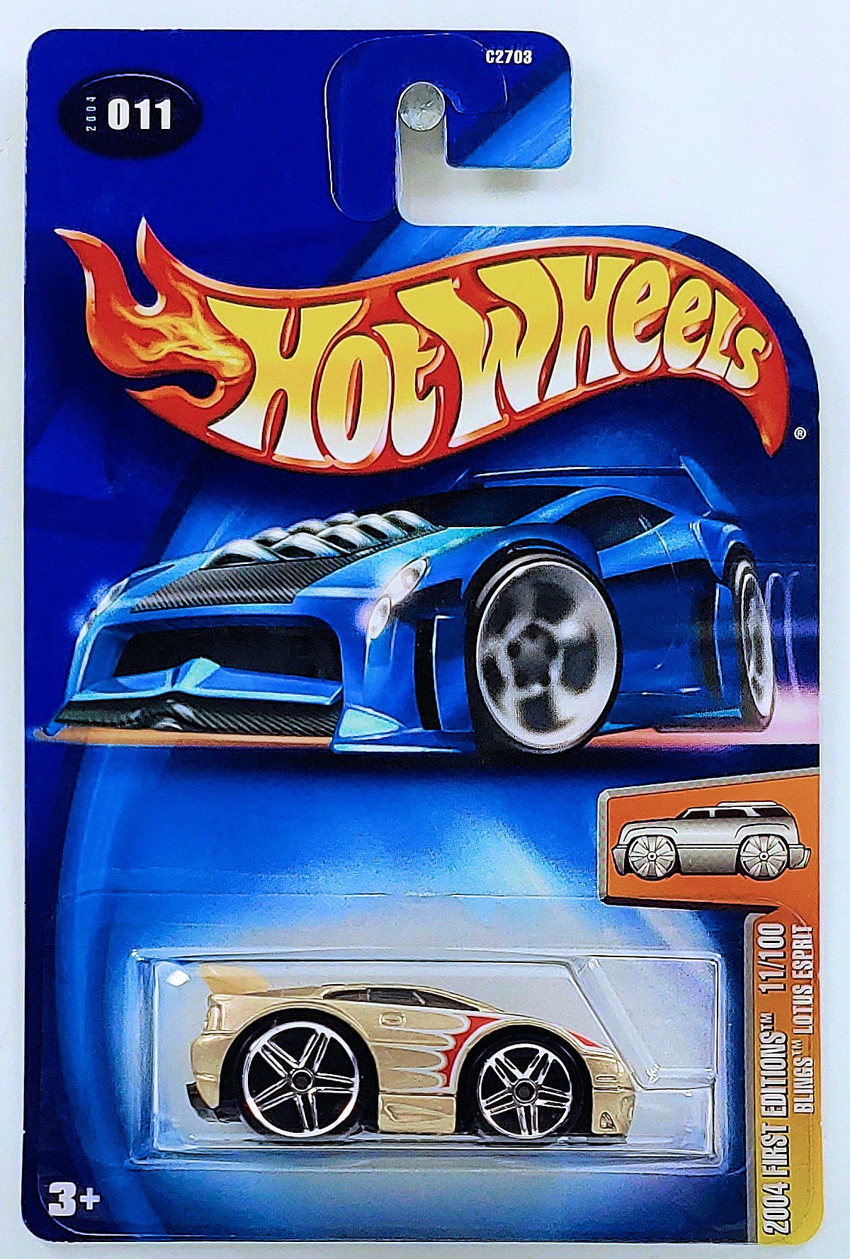 Hot Wheels 2004 - Collector # 011/212 - First Editions 11/100 - Blings Lotus Esprit - Champagne Gold