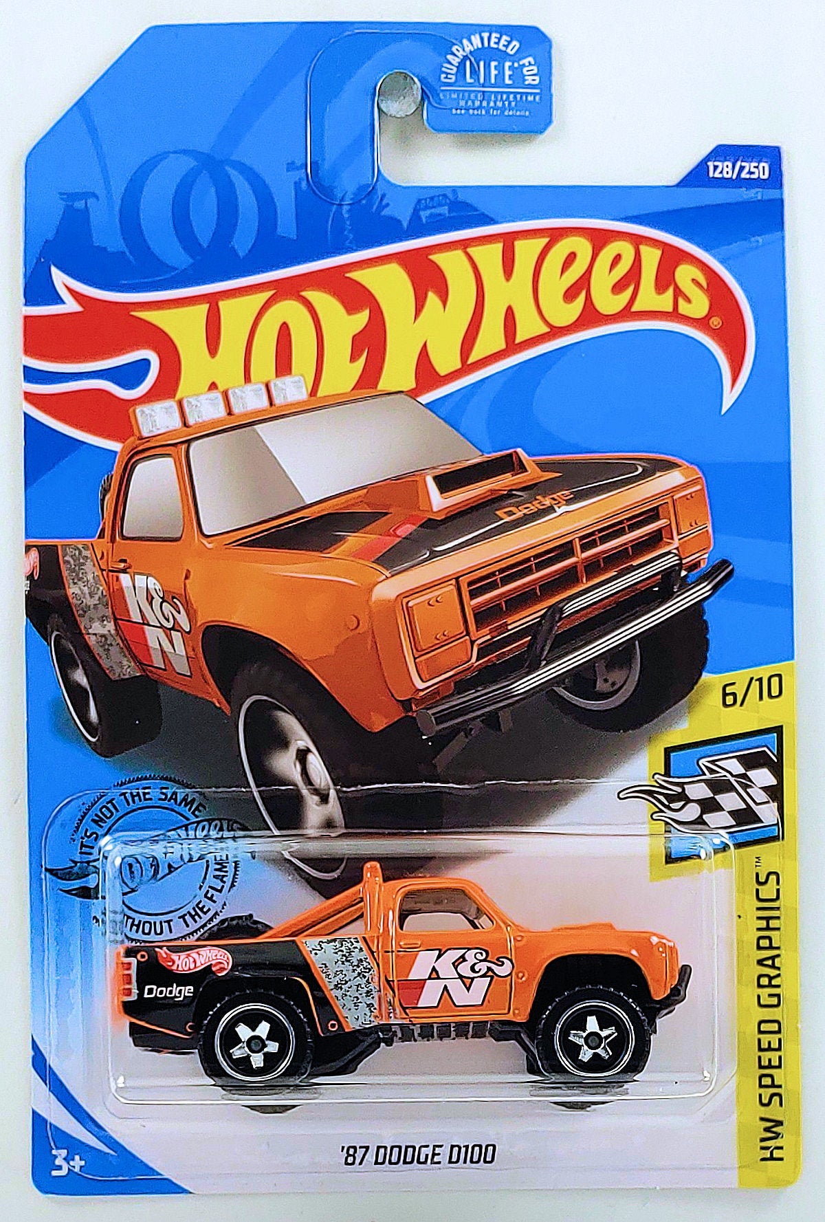 Hot Wheels 2020 - Collector # 128/250 - HW Speed Graphics 6/10 - '87 Dodge D100 - Orange / K&N Filters