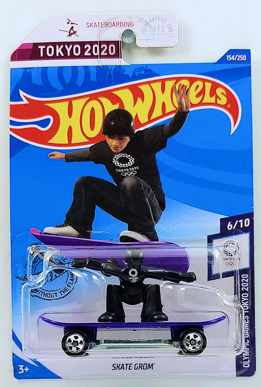 Hot Wheels 2020 - Collector # 154/250 - Olympic Games Tokyo 2020 6/10 - Skate Grom (Skate Brigade, Skate Punk) - Black & Purple