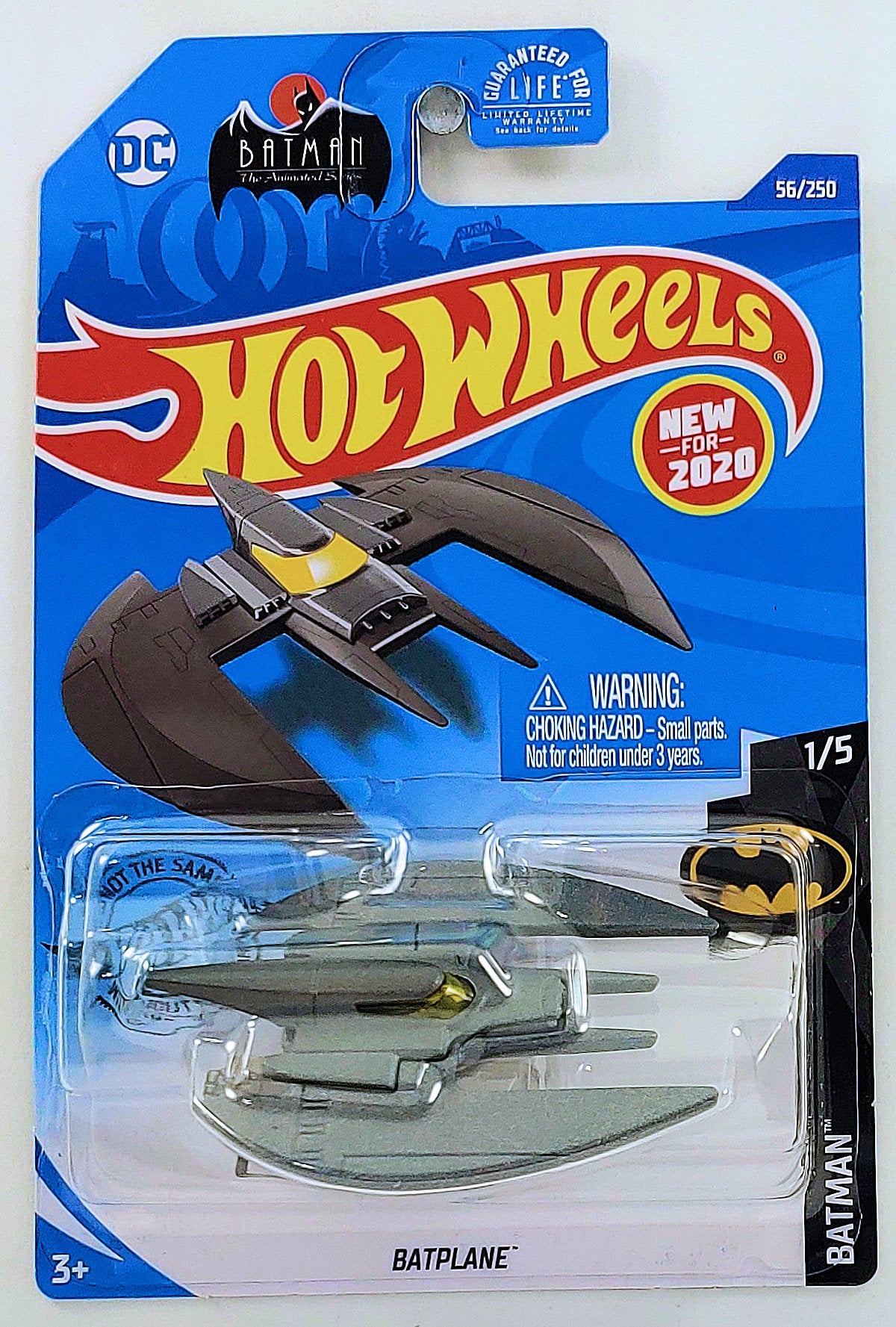 Hot Wheels 2020 - Collector # 056/250 - Batman 1/5 - New Models - Batplane - Metallic Gray