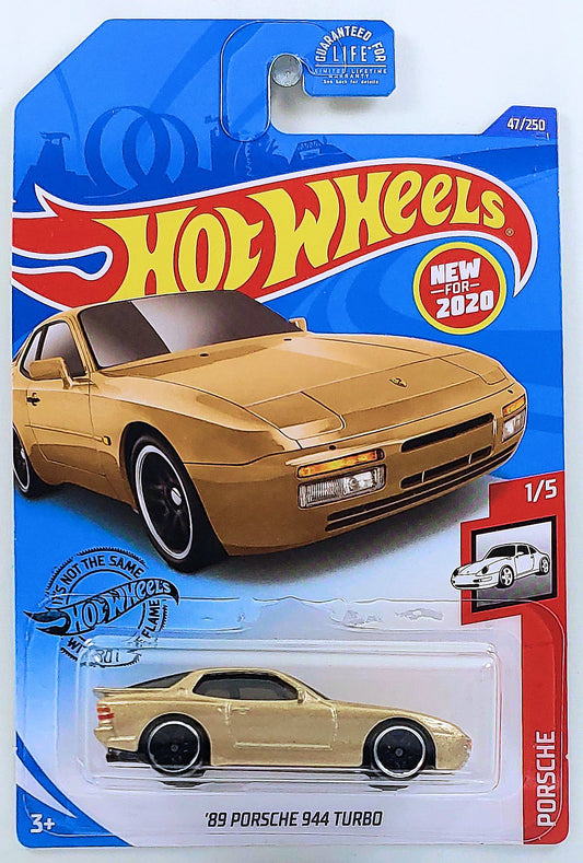 Hot Wheels 2020 - Collector # 047/250 - Porsche 1/5 - New Models - '89 Porsche 944 Turbo - Gold