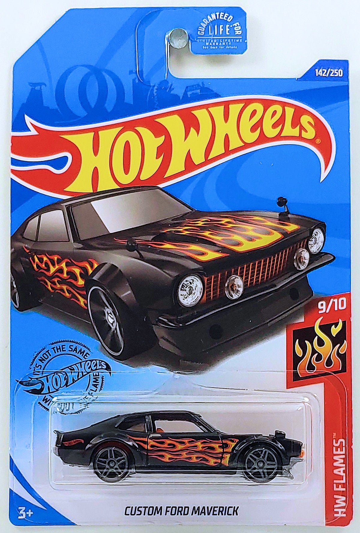 Hot Wheels 2020 - Collector # 142/250 - HW Flames 9/10 - Custom Ford Maverick - Black