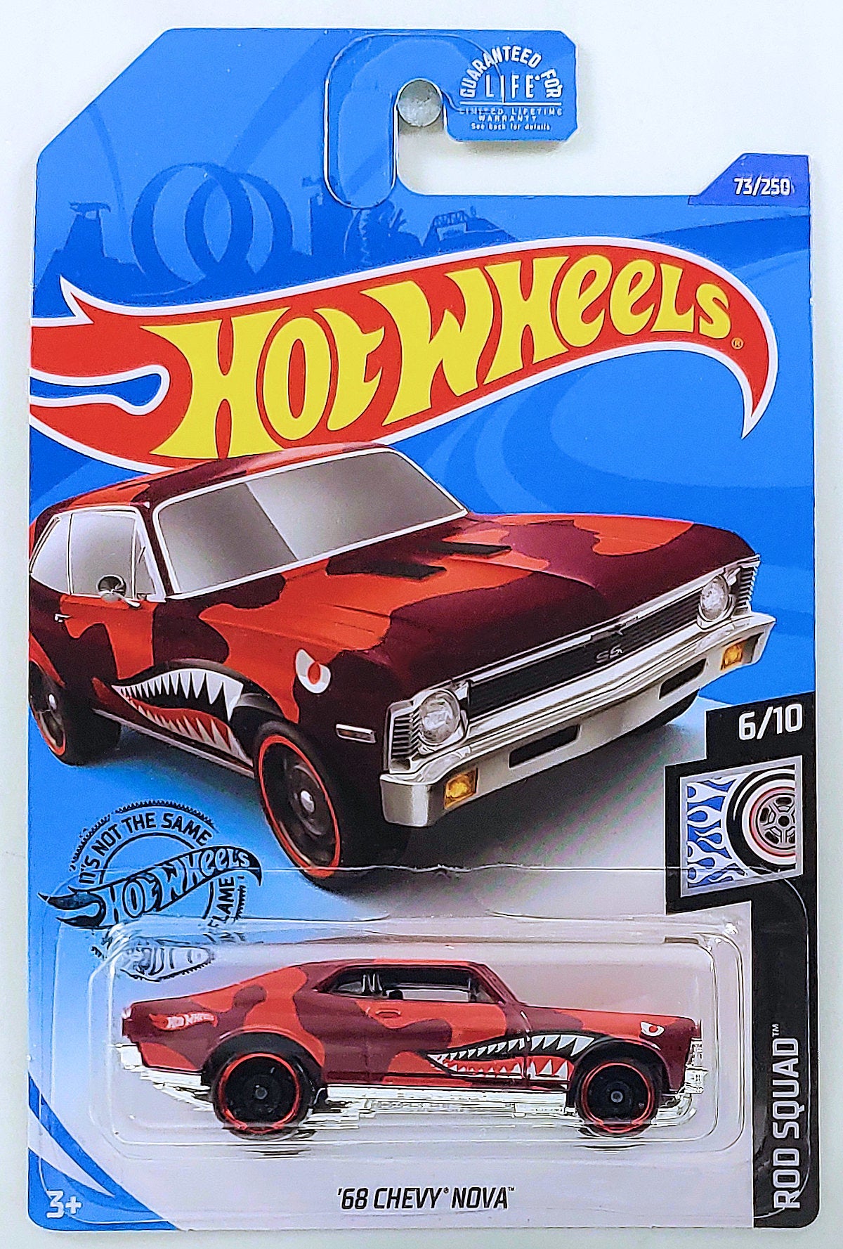 Hot Wheels 2020 - Collector # 073/250 - Rod Squad 6/10 - '68 Chevy Nova - Red Camo