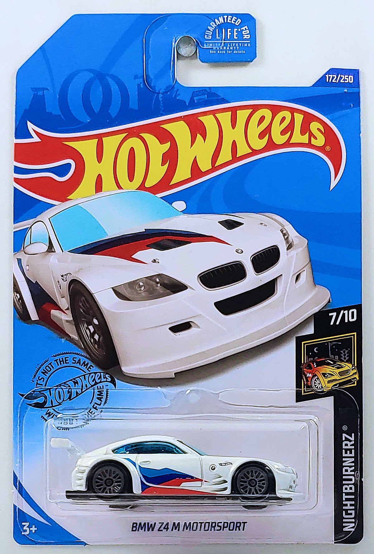 Hot Wheels 2020 - Collector # 172/250 - Nightburnerz 7/10 - BMW Z4 M Motorsport - White