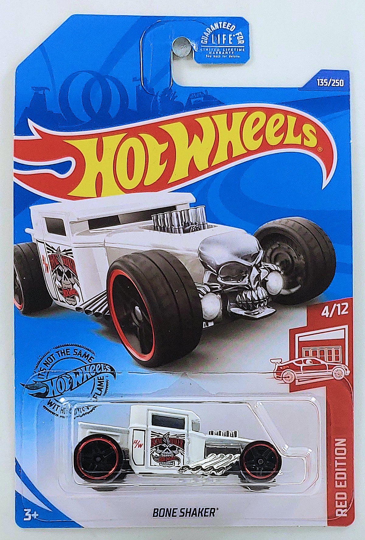 Hot Wheels 2020 - Collector # 135/250 - Red Edition 4/12 - Bone Shaker - White - Target Exclusive