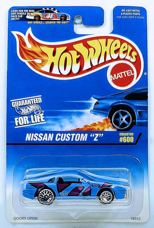 Hot Wheels 1997 - Collector # 600 - Nissan Custom "Z" - Light Blue - WSP Wheels - Opening Doors