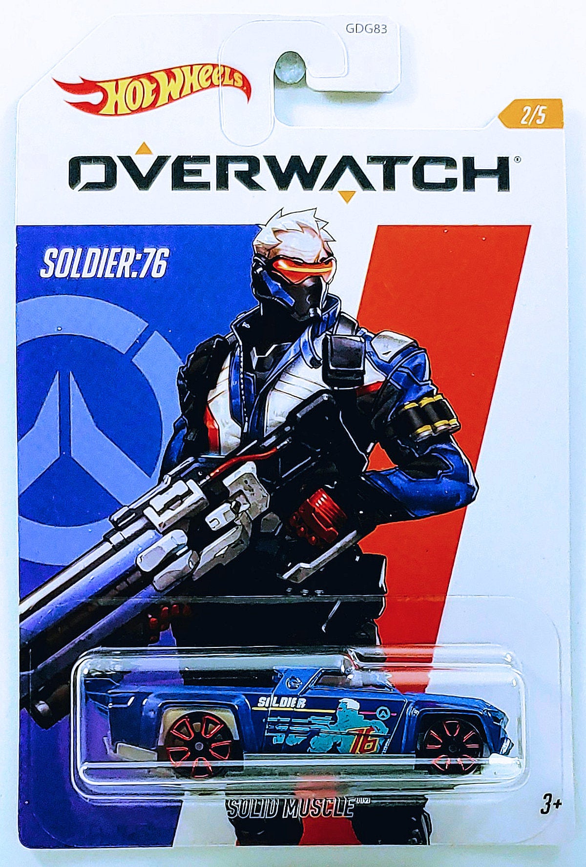 Hot Wheels 2020 - Overwatch 2/5 - Solid Muscle - Blue / Soldier: 76 - Walmart Exclusive