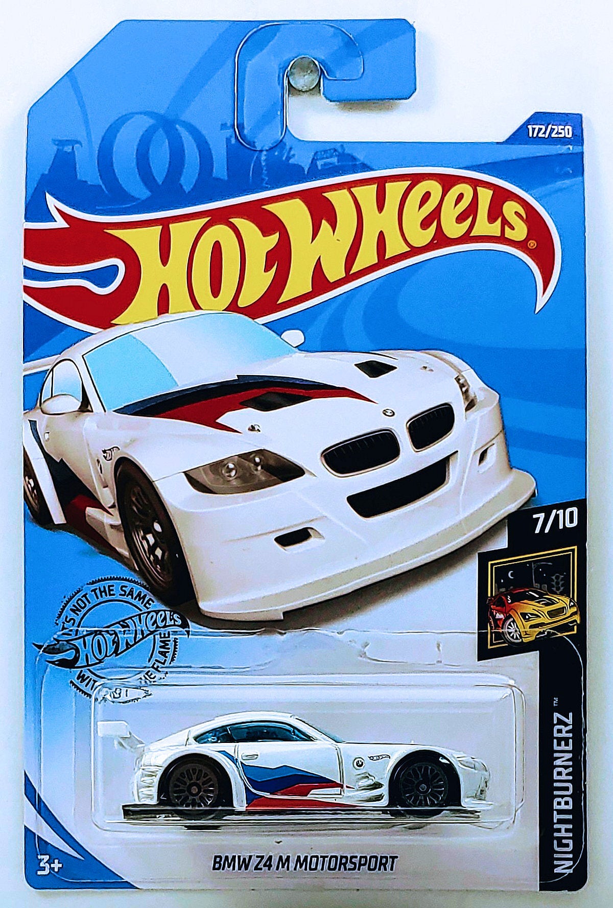 Hot Wheels 2020 - Collector # 172/250 - Nightburnerz 7/10 - BMW Z4 M Motorsport - White - IC