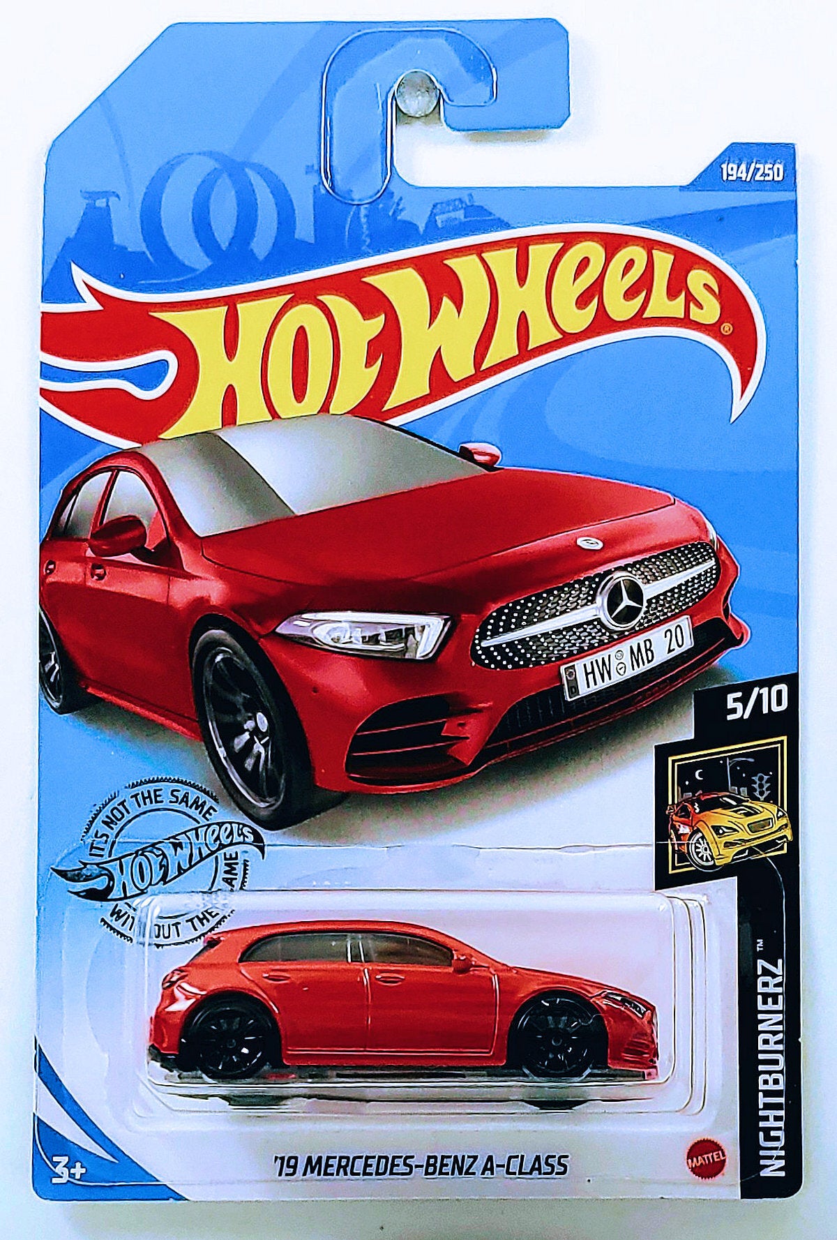 Hot Wheels 2020 - Collector # 201/365 - Nightburnerz 5/10 - '19 Mercedes-Benz A-Class - Red - IC