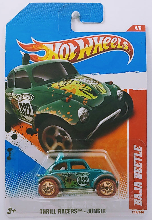 Hot Wheels 2011 - Collector # 214/244 - Thrill Racers / Jungle 4/6 - Baja Beetle - Turquoise