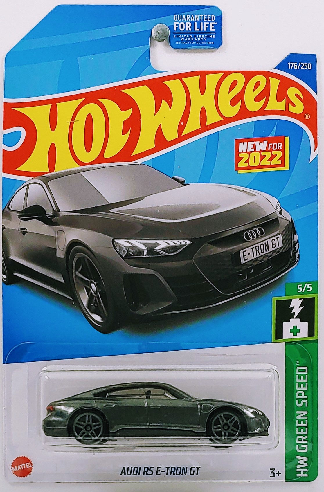 Hot Wheels 2022 - Collector # 176/250 - HW Green Speed 5/5 - New Models - Audi RS E-Tron GT - Dark Gray