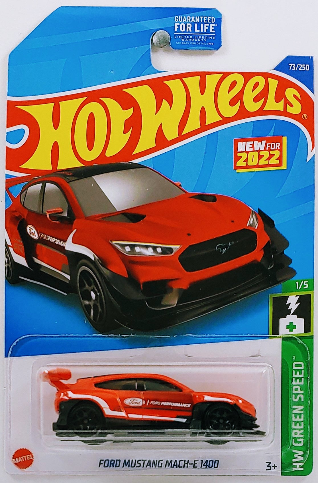 Hot Wheels 2022 - Collector # 073/250 - HW Green Speed 1/5 - New Models - Ford Mustang MACH-E 1400 - Red