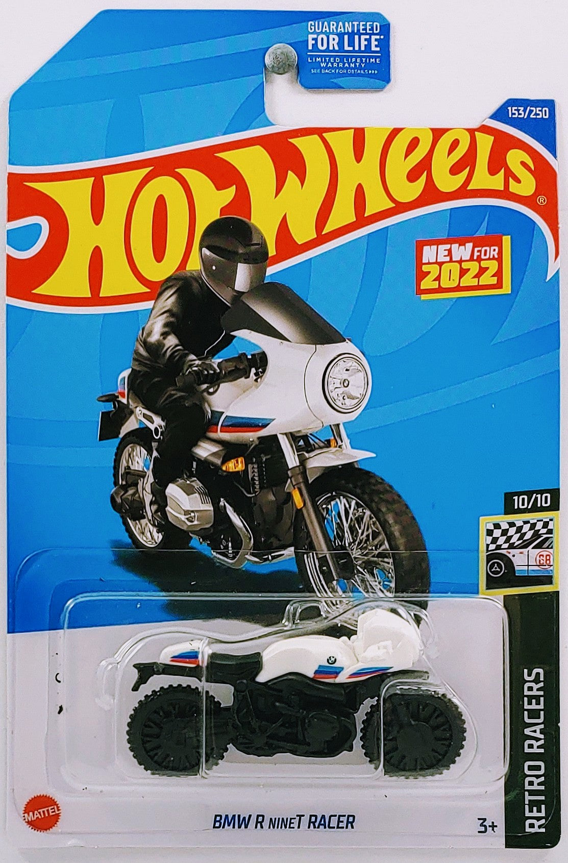 Hot Wheels 2022 - Collector # 153/250 - Retro Racers 10/10 - New Models - BMW R nineT Racer - White