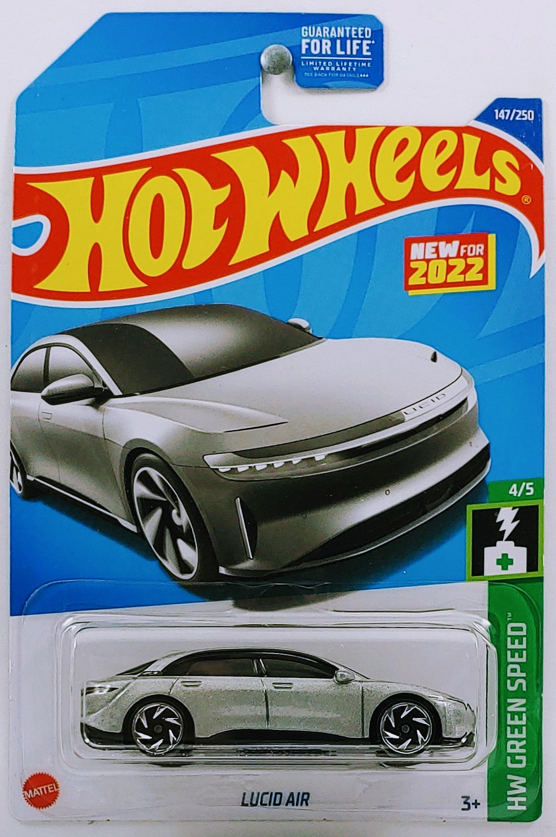 Hot Wheels 2022 - Collector # 147/250 - HW Green Speed 4/5 - New Models - Lucid Air - Silver