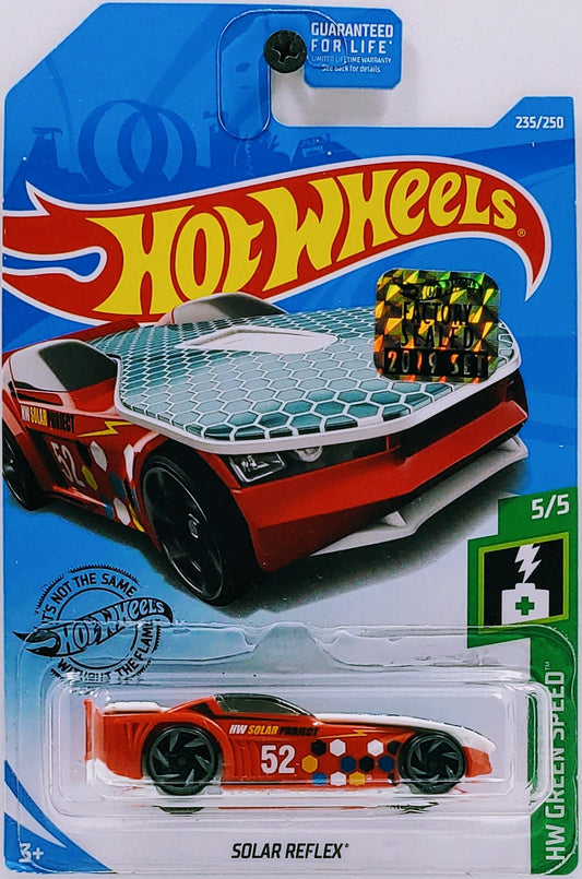 Hot Wheels 2019 - Collector # 235/250 - HW Green Speed 5/5 - Solar Reflex - Red / # 52 - FSC