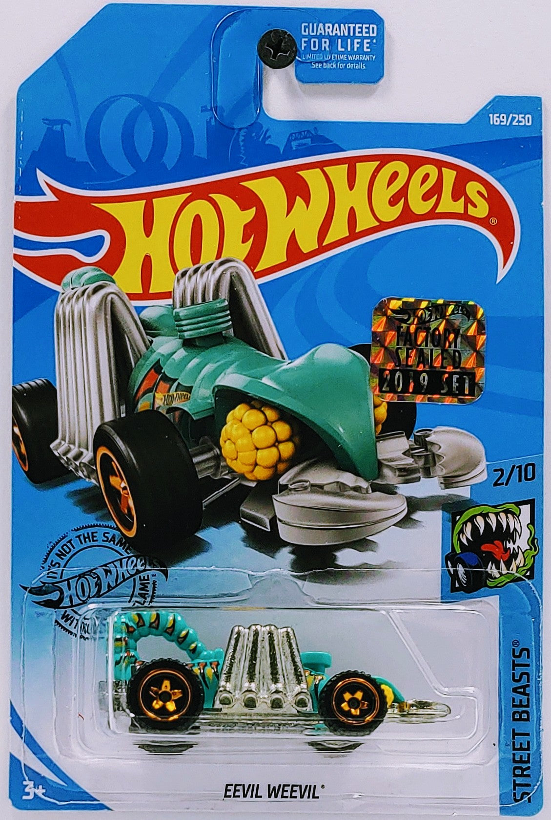 Hot Wheels 2019 - Collector # 169/250 - Street Beasts 2/10 - Eevil Weevil - Turquoise - FSC