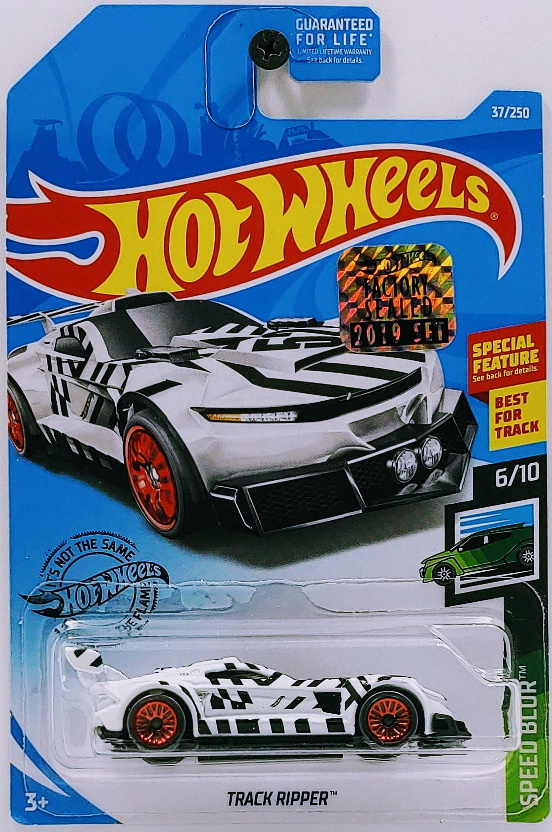 Hot Wheels 2019 - Collector # 037/250 - Speed Blur 6/10 - Track Ripper - White - FSC