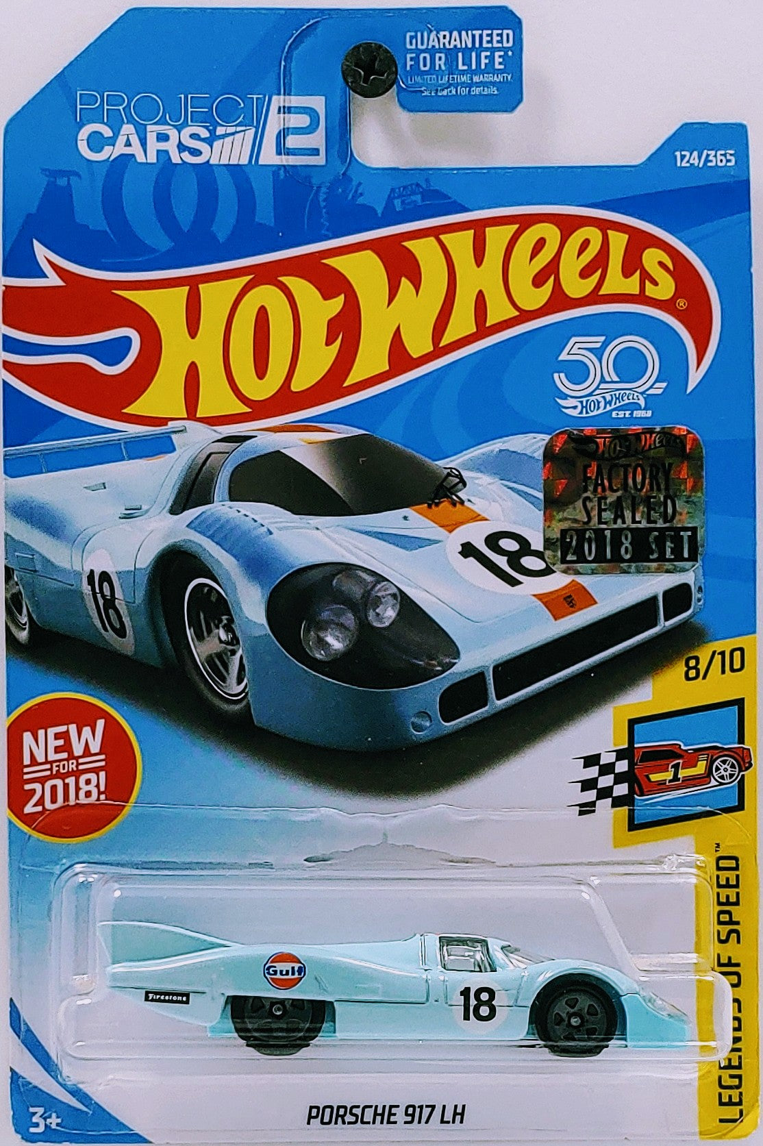 Hot Wheels 2018 - Collector # 124/365 - Legends of Speed 8/10 - Porsche 917 LH - Powder Blue / Gulf Racing - FSC