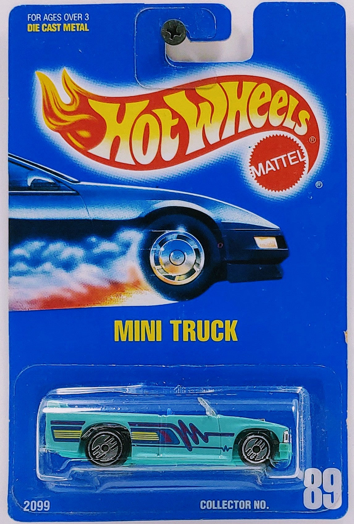 Hot Wheels 1991 - Collector # 089 - Mini Truck - Turquoise - UH Wheels